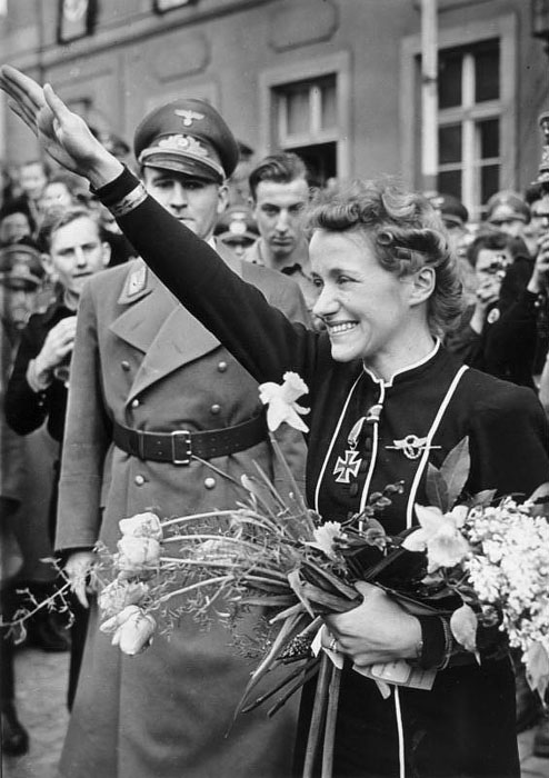 Hanna Reitsch after receiving the Iron Cross 2nd class